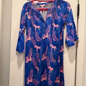 Lilly Pulitzer Blue and Pink Patterned Dress
